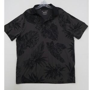 Under Armour Mens Playoff Polo Shirt Large Grey Black Floral Tropical Golf Loose